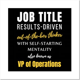 Vp Of Operations | Working Colleagues Management Humor Coworker Posters and Art